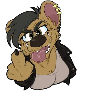 🖕 emoji Sheila Hyena Telegram sticker 3 of 12