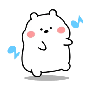 Sticker from plo; chubby white bear @noustiker