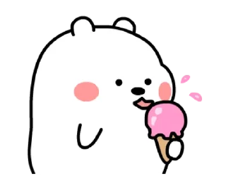 🍦 emoji plo; chubby white bear @noustiker Telegram sticker 22 of 25