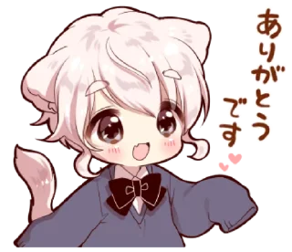 😃 emoji Cat ears boy sticker @bistic Telegram sticker 5 of 40