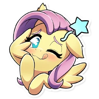 😜 emoji SymbianL Fluttershy Faces Telegram sticker 17 of 18