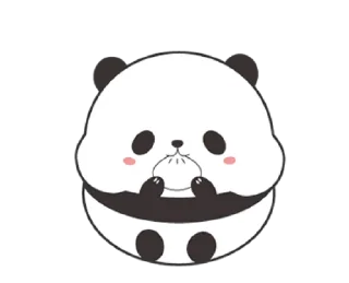 🍙 emoji Cute Chubby Panda @bistic Telegram sticker 2 of 8