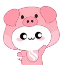 💃 emoji Pink Pig Mochi ^•^ @OstickersO Telegram sticker 12 of 49