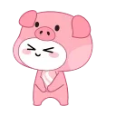 😘 emoji Pink Pig Mochi ^•^ @OstickersO Telegram sticker 5 of 49