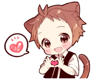 💗 emoji Cat ears boy sticker @bistic Telegram sticker 9 of 40