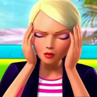😣 emoji barbie Telegram sticker 12 of 15