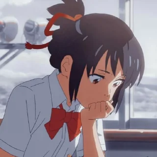 🤔 emoji | Mitsuha Miyamizu | Telegram sticker 15 of 40