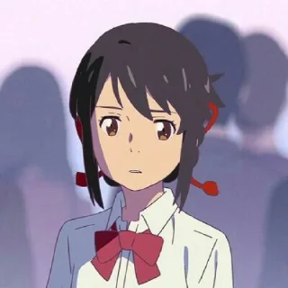 😐 emoji | Mitsuha Miyamizu | Telegram sticker 19 of 40