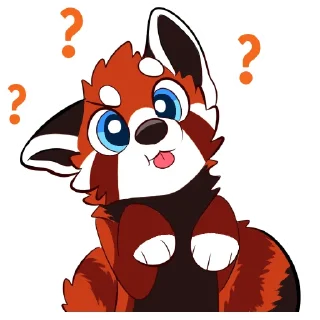 ❓ emoji Lucky Red Panda Telegram sticker 19 of 50