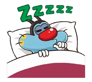 😴 emoji Oggy Telegram sticker 17 of 25