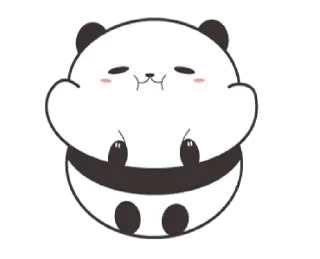 😔 emoji Cute Chubby Panda @bistic Telegram sticker 5 of 8