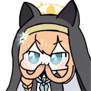 😏 emoji 蔚蓝档案 静态 圣三一 1 @tsugumi42 Telegram sticker 14 of 120
