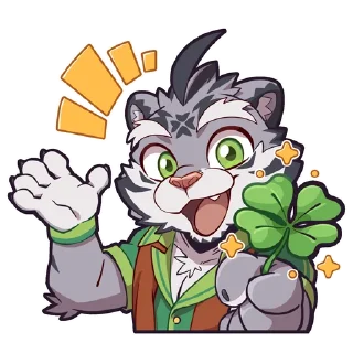 🍀 emoji Zeloen 老虎泽罗恩 Telegram sticker 2 of 32