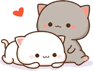❤️ emoji Mochi Mochi Peach Cat @urfavorito Telegram sticker 5 of 49