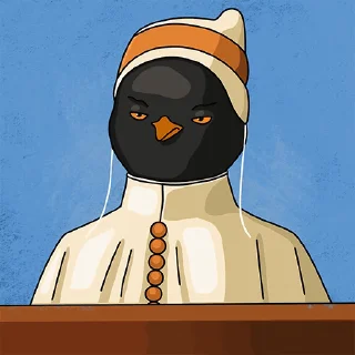 😒 emoji Penguin Art Telegram sticker 8 of 15