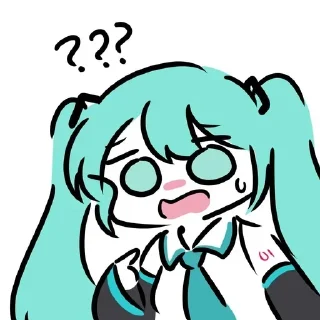 ❔ emoji Miku - 藍沢 @Yuexiiia Telegram sticker 14 of 44