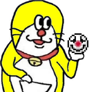 🤡 emoji yellow doraemon Telegram sticker 23 of 41