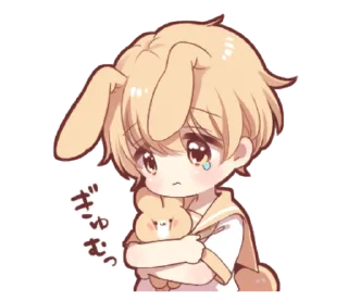 😢 emoji rabbit boy 3 Telegram sticker 19 of 26