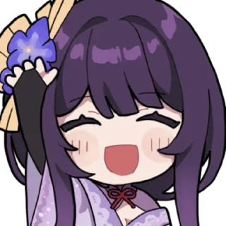 👋 emoji Raiden Shogun Telegram sticker 10 of 41