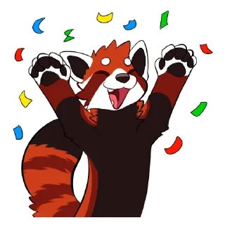 😆 emoji Lucky Red Panda Telegram sticker 13 of 50