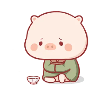 😣 emoji Piggy Mengmeng @bistic Telegram sticker 16 of 24