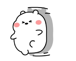 Sticker from plo; chubby white bear @noustiker