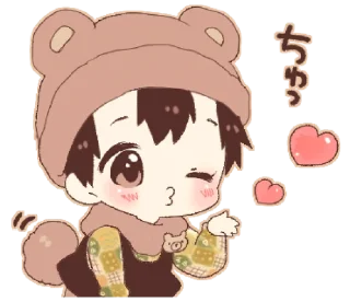 😘 emoji Bear and boy @bistic Telegram sticker 10 of 24