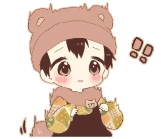 😟 emoji Bear and boy @bistic Telegram sticker 14 of 24