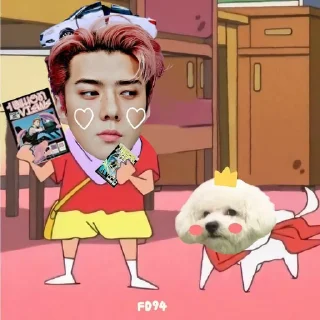 🔎 emoji Sehun cute · @liachy Telegram sticker 8 of 9