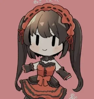 ♨️ emoji Kurumi tokisaki chibi × @voidstickers Telegram sticker 20 of 22