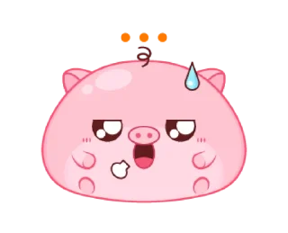 😰 emoji Chubby Mochi Pig @bistic Telegram sticker 13 of 16