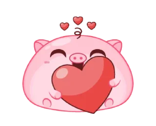 ❤️ emoji Chubby Mochi Pig @bistic Telegram sticker 9 of 16