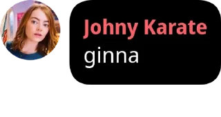Sticker from Johny Karate says