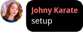Sticker from Johny Karate says