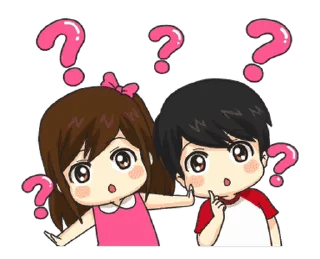 ❓ emoji Lovely Couple @Stickersey Telegram sticker 15 of 24