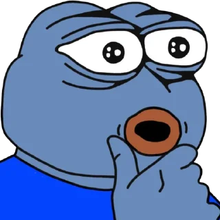 😯 emoji BLUE PEPE 🔵 🐸 🔵 @BluePepe Telegram sticker 7 of 22