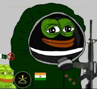 Sticker from @kanishk_memer bhagwa pepe frog pack