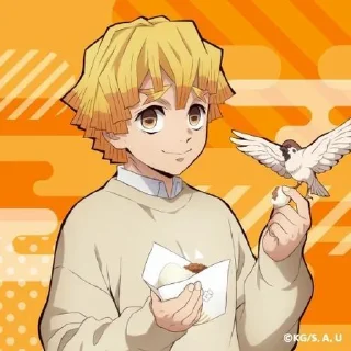 🧡 emoji Zenitsu @stickers_clan Telegram sticker 16 of 33