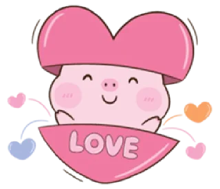 🥰 emoji love piggy | @cutestickers4you Telegram sticker 4 of 40
