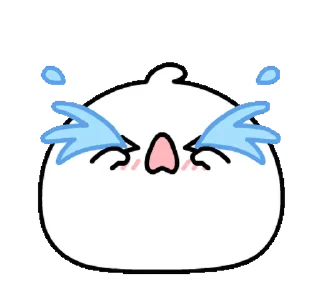 😭 emoji ƒluffy white // @LeninSticker Telegram sticker 6 of 24