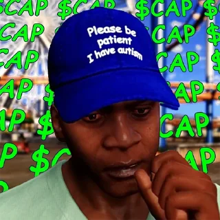 🧢 emoji please be patient, i have autism $CAP Telegram sticker 11 of 47