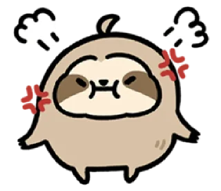 😤 emoji crown the sloth | @cutestickers4you Telegram sticker 14 of 24