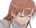 😌 emoji Misaka Mikoto Telegram sticker 14 of 51