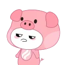 🙁 emoji Pink Pig Mochi ^•^ @OstickersO Telegram sticker 17 of 49