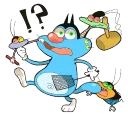 ⁉ emoji "Oggy and The Cockroaches" Telegram sticker 14 of 31