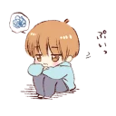 😔 emoji Sticker of a boy and a girl!(Boys side) @bistic Telegram sticker 16 of 24