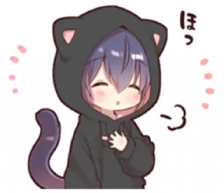 🐱 emoji Boy of a black cat(hoody)2 Telegram sticker 19 of 32