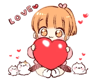 💗 emoji Sticker of a boy and a girl!(Girls side) @waesticker Telegram sticker 12 of 33