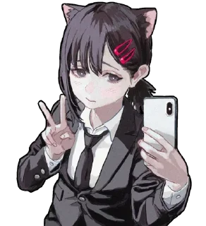 ✌️ emoji Kobeni Higashiyama (CSM) @Anak_kucing_stiker Telegram sticker 22 of 40
