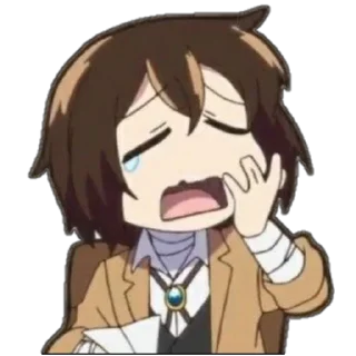 🕸 emoji Osamu Dazai [Chibi]᭄𖣘 @Kamado_slayer Telegram sticker 11 of 60